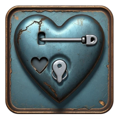 heart with a dark safety pin and grunge texture sticker