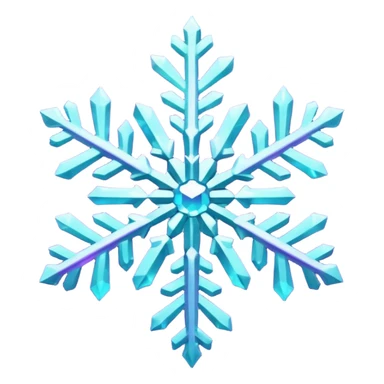 cyan and purple snowflake glitter sticker