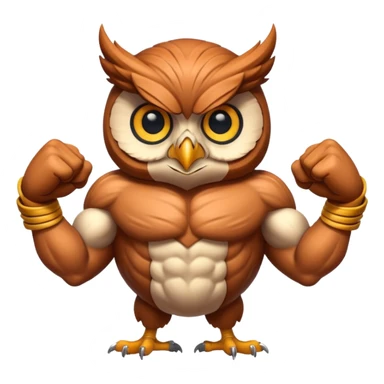 An owl with muscles  sticker