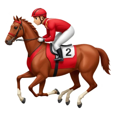 Horse in red racing suit  sticker
