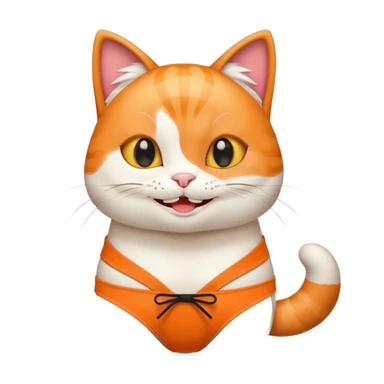 funny cat wearing a one piece sushi swimsuit sticker