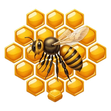 honeycomb with a bee sticker