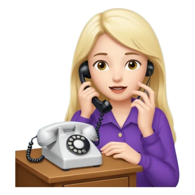 girl talking on telephone in her room sticker