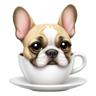 French bulldog drinking coffee  sticker
