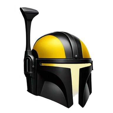 Mandalorian helmet black and yellow with antenna sticker