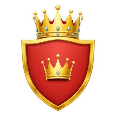 red flag with a crown on  a shield maked with a yellow chains sticker