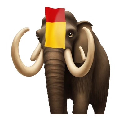 mammoth on the background of the German flag sticker