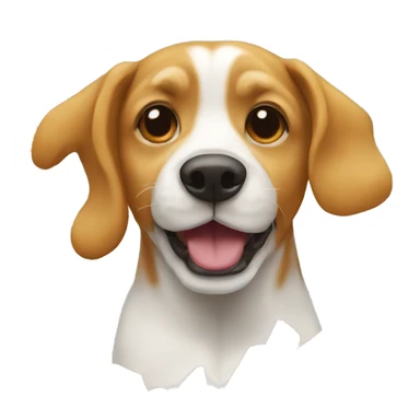 Dog eating French fries sticker