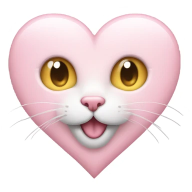 Light pink heart with a cat poking out sticker