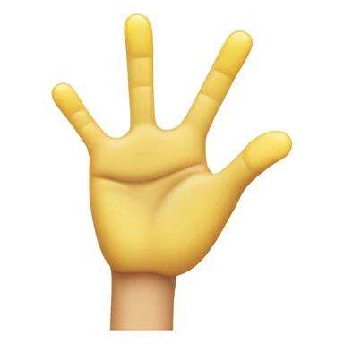 yellow hand with ring finger and pinky pointing up sticker