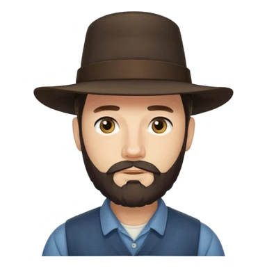 Amish man with beard and with no mustache sticker
