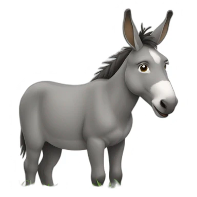 donkey eating grass sticker