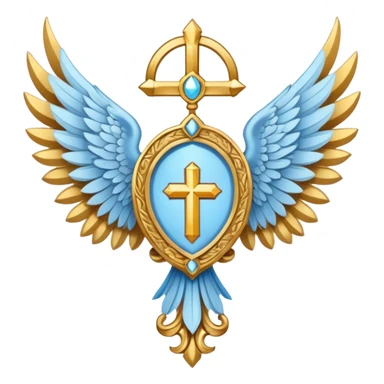 holy saint emblem with light blue wings sticker