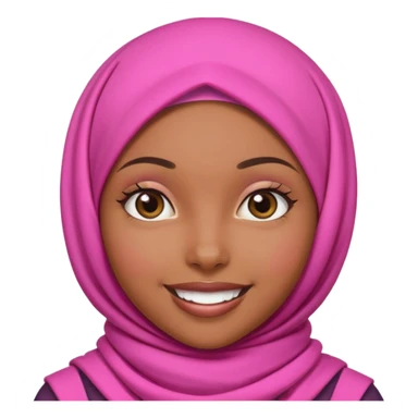 Brownskin black girl with pink hijab sticker