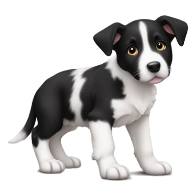 Black and White Border Collie Pitbull mix puppy  sticker