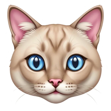 lynx-point-siamese-cat-blue-eyes, pink nose sticker