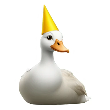 goose in a party hat at the cemetery sticker