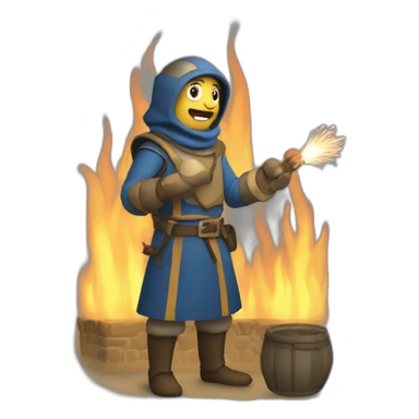 medieval Pyrotechnician seeing some fireworks go off sticker