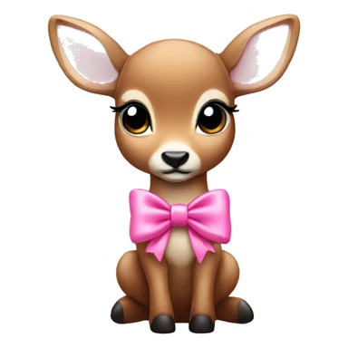 deer baby with a pink bow sticker