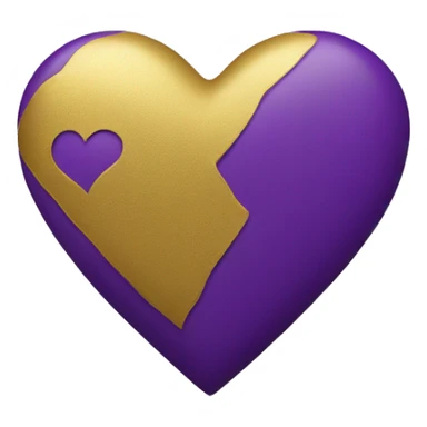 Purple and Gold Heart sticker