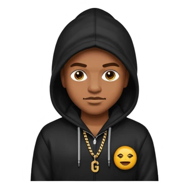 gangster emoji, modern street style, hoodie, bling, smirk sticker
