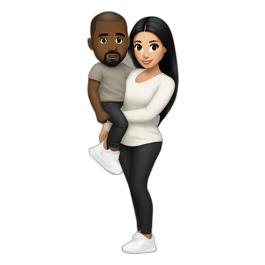 kim kardashian carrying midget kanye sticker