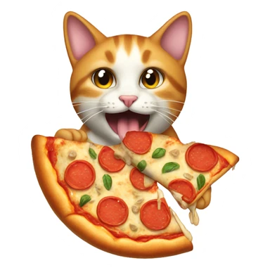 A cat eating pizza sticker