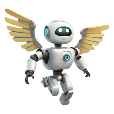 A robot flying in sky so fast sticker