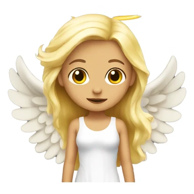 Blonde angel with big wings  sticker