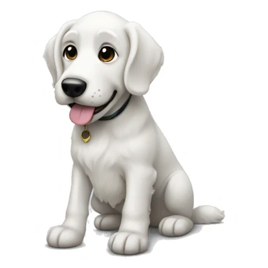 White doodle dog with black ears sticker