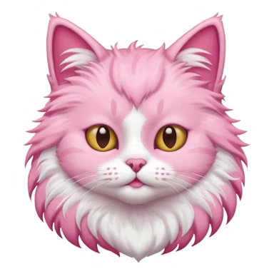 A cat in a house and  a pink cat sticker