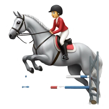 Girl with grey pony show jumping sticker