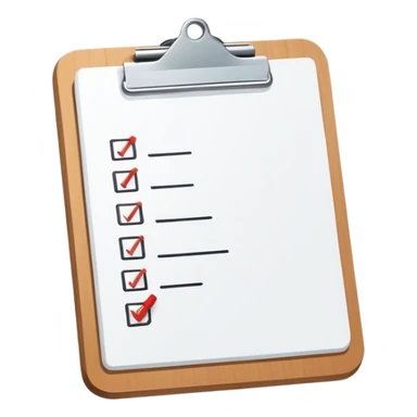 minimalist clipboard with a single checkmark sticker