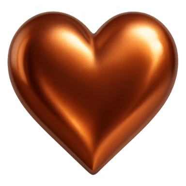 heart with a metallic copper finish sticker