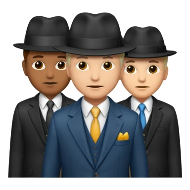 Retro Mobster with different colored suits and hats sticker