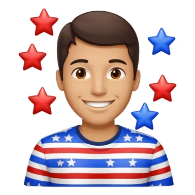 4th of july brunette man sticker