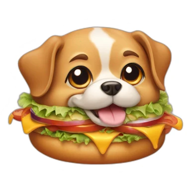Dog with burger sticker
