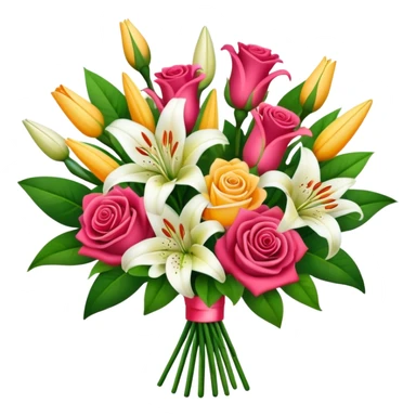 Flower bouquet with roses and lillies sticker