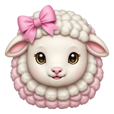 little white lamb with pink bow sticker