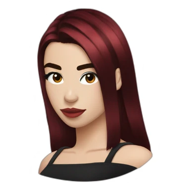 Dua Lipa with dark red hair sticker