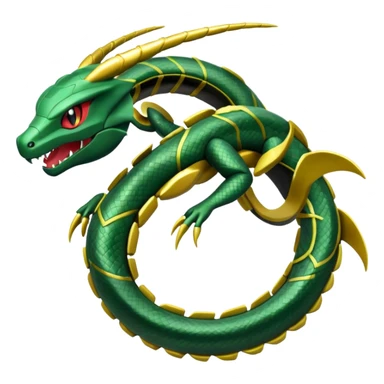 Mega rayuaza pokemon from pokemon anime and make it little cool sticker