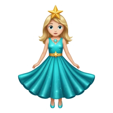 star wearing a turquoise dress sticker