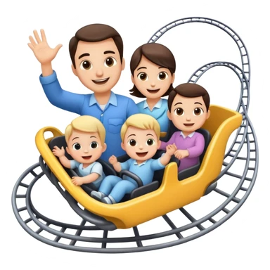 roller coaster -- with baby, adult, corporate worker sticker