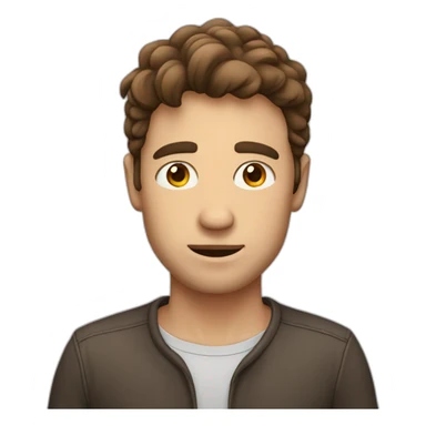 man with brown hair wit cute emotion sticker