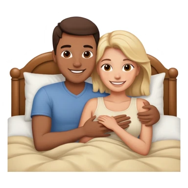 Man and woman Cuddling in bed sticker