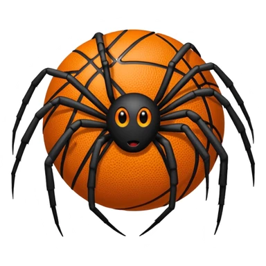 A spider with a basketball in the background  sticker