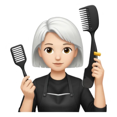 white hairstylist doing someones hair sticker