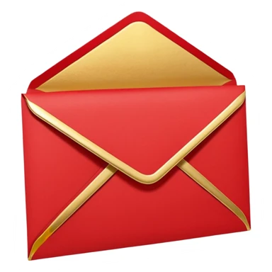 red greeting card with envelope sticker