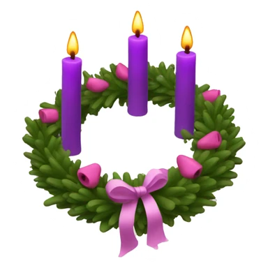 Advent wreath  with 3 purple candles and 1 pink candle sticker