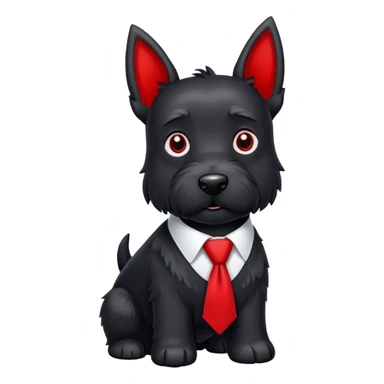Black Scottie dog wearing a red tie  sticker